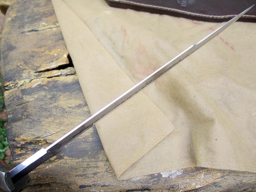 มีด เหล็ก D2 IMPACT CUTLERY RARE CUSTOM HAMMERED D2 ART BOWIE KNIFE BURL WOOD DAMASCUS GUARD UK