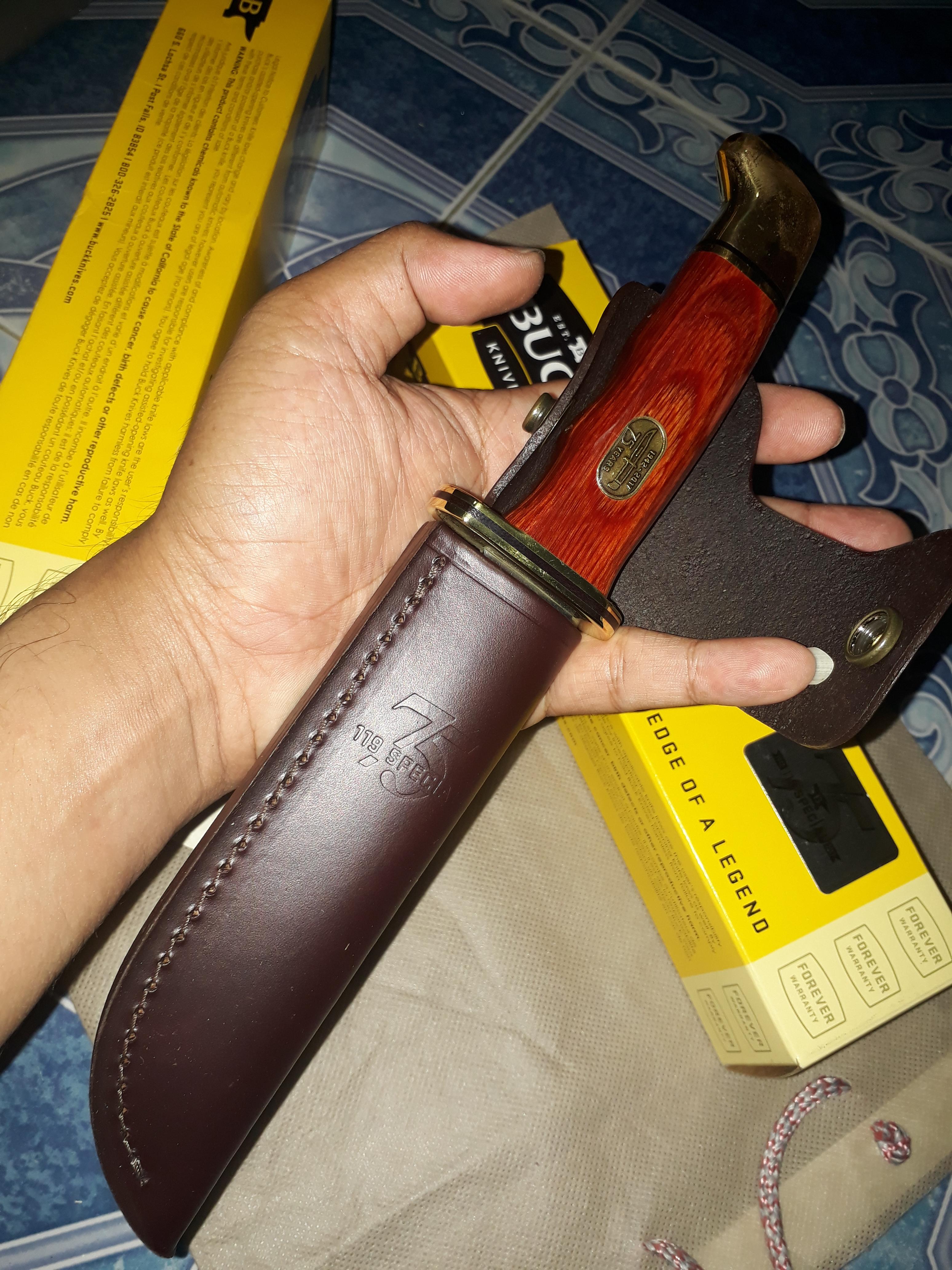 Buck Knives 0119 Special Fixed Blade Knife with Leather Sheath - 75th Anniversary Edition