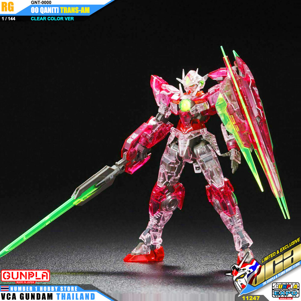 BANDAI GUNPLA EXPO REAL GRADE RG 1/144 00 QAN[T] QANT TRANS AM TRANS-AM CLEAR COLOR โมเดล กันดั้ม กันพลา VCA GUNDAM