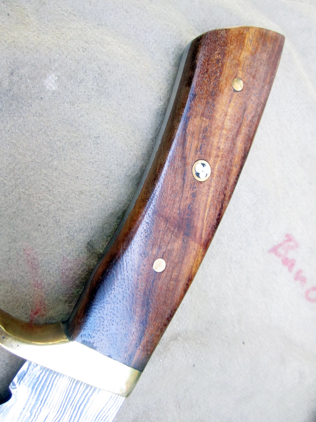 มีดเหล็ก Damascus steel custom handmade hunting bowie knife 12"