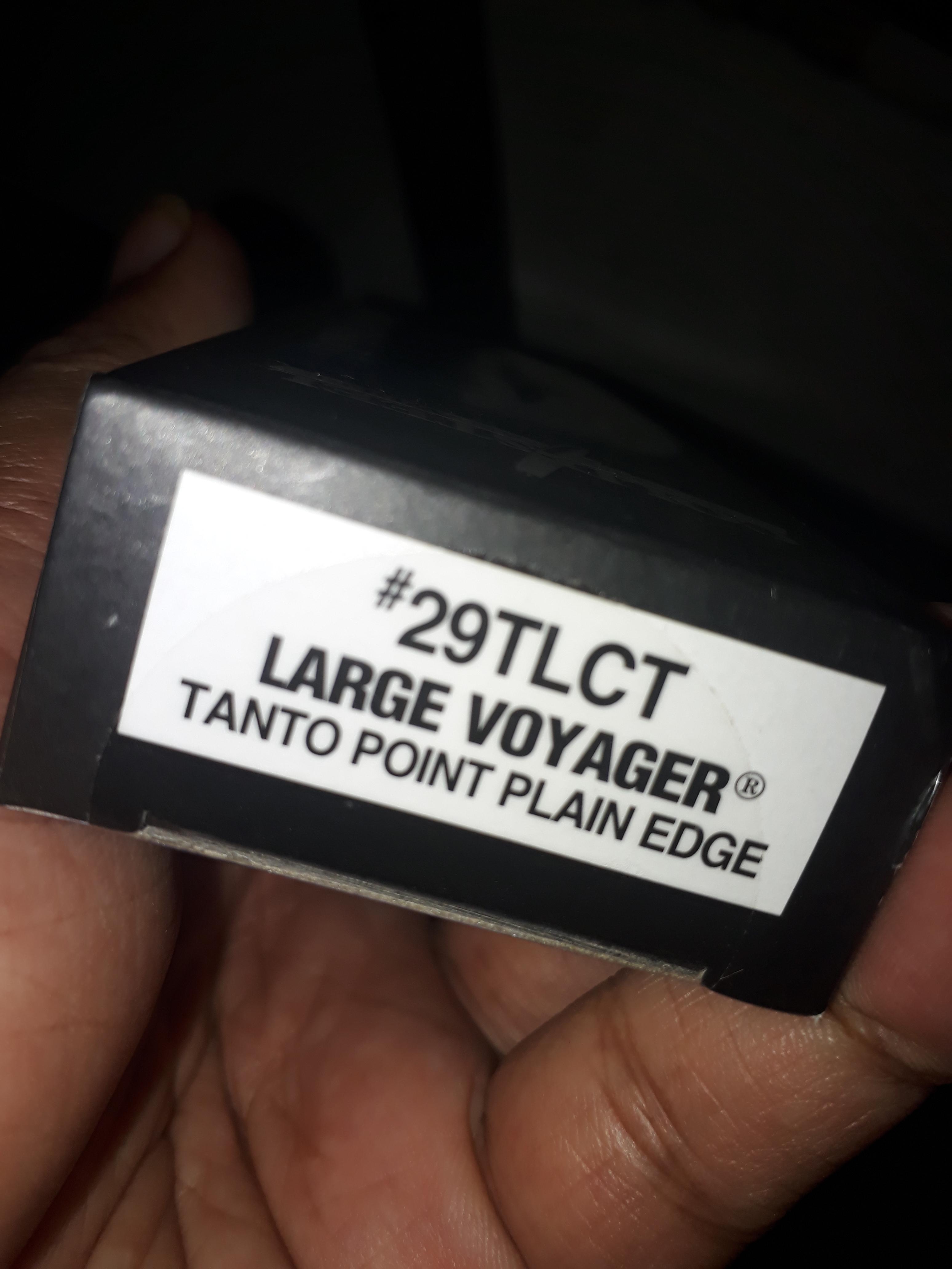 มีดพับCold Steel Voyager Large Tanto CTS-BD1 Stonewash Plain Blade, Griv-Ex Handles (29TLCT)