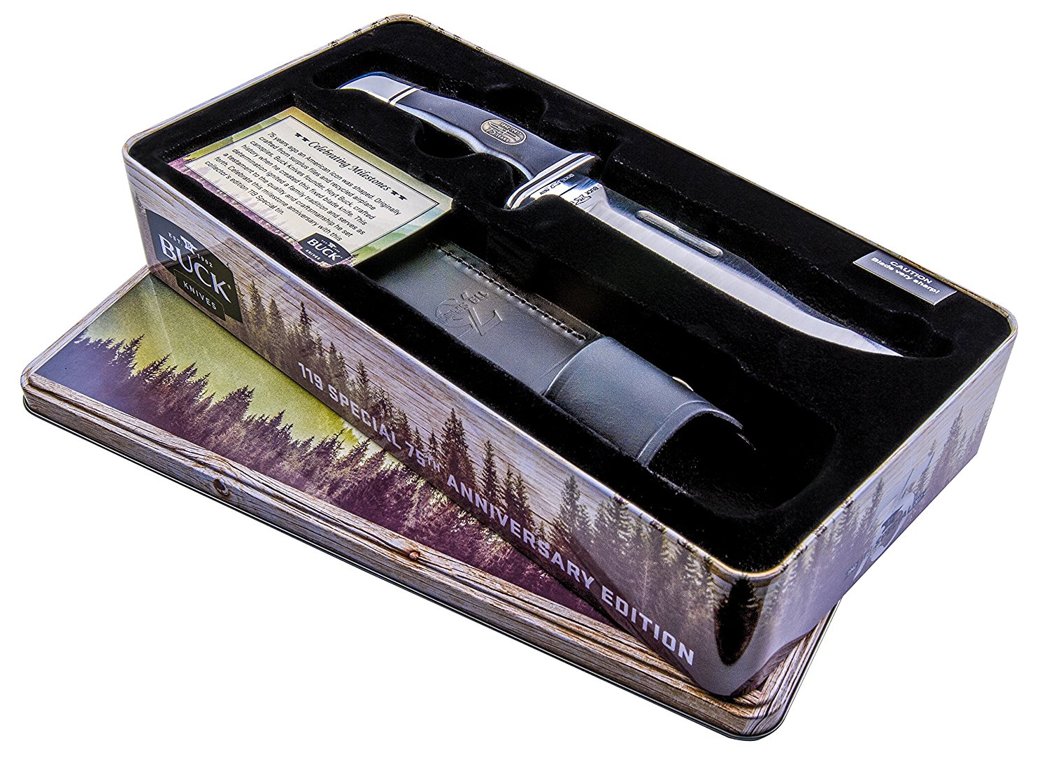 มีดBuck Knives 119 SPECIAL 75th Anniversary Fixed Blade Knife with Collectors Tin (กล่องเหล็ก)