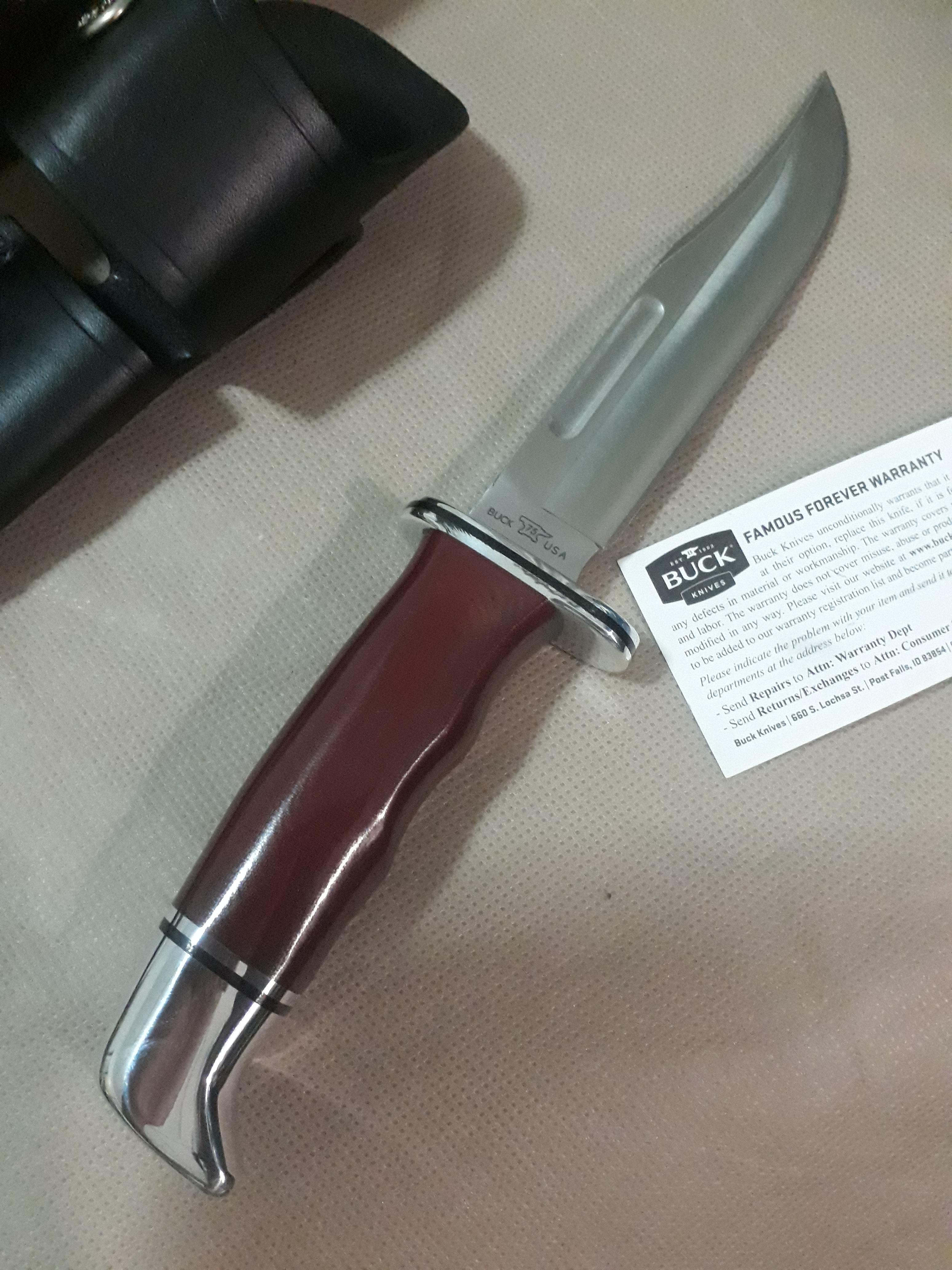 Buck Knives 119 Special Red Micarta BOS S30V Steel Fixed Blade Knife 119RDSSH