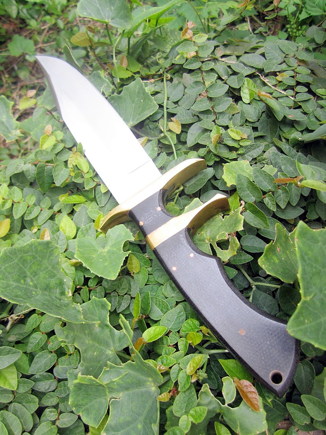 มีดใบตายASH CUSTOM HANDMADE HUNTING BOWIE KNIFE 440C STEEL 12" (B94)