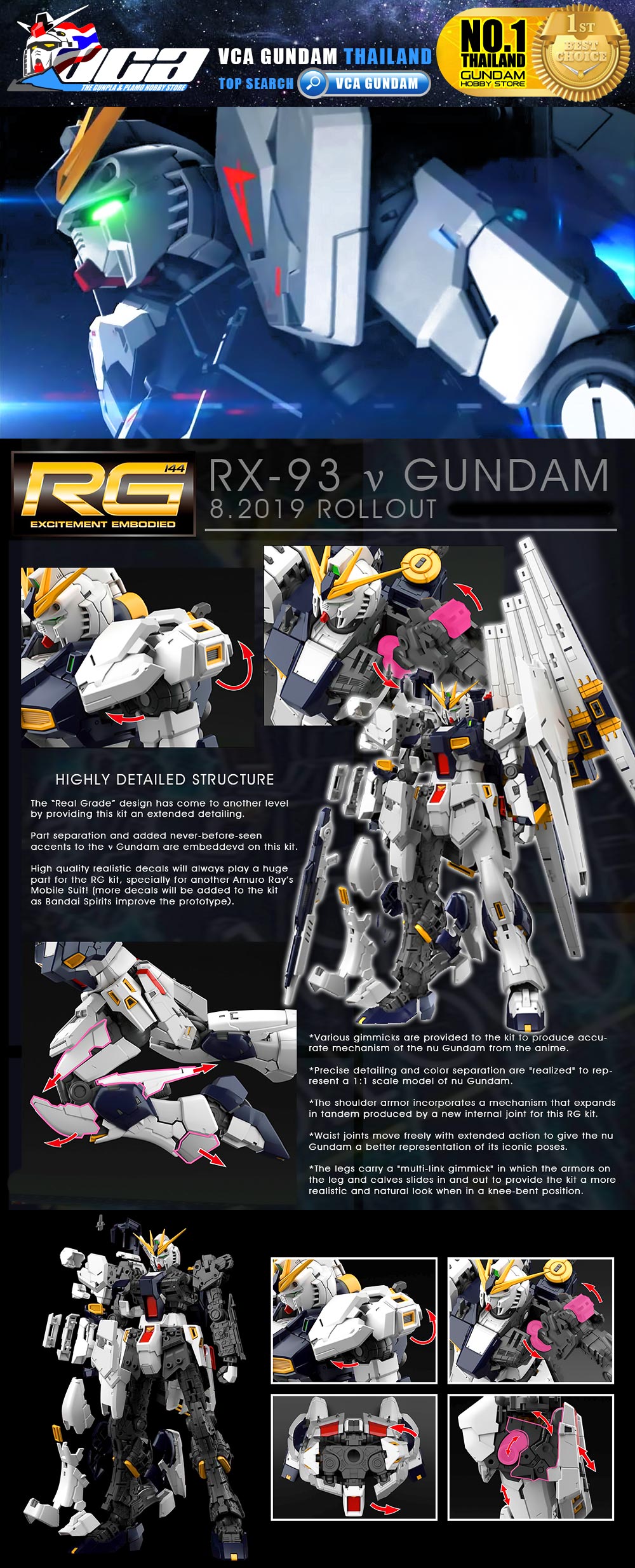 Bandai Real Grade RG RX-93 NU GUNDAM นู กันดั้ม