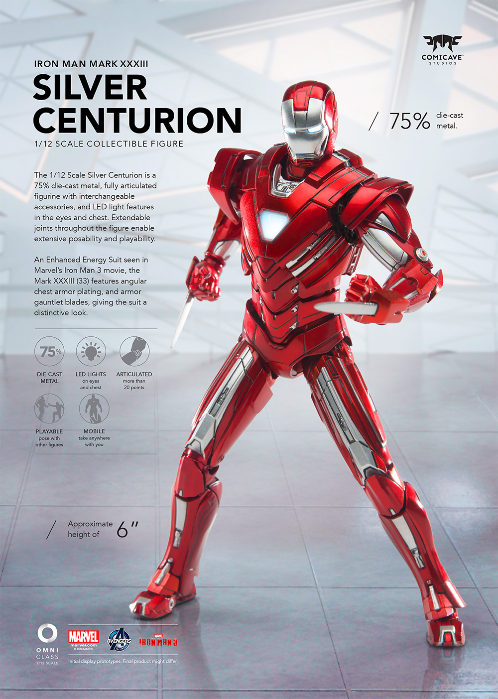 COMICAVE 1/12 IRON MAN MARK XXXIII SILVER CENTURION (DIECAST) ไอรอนแมน Mark 33