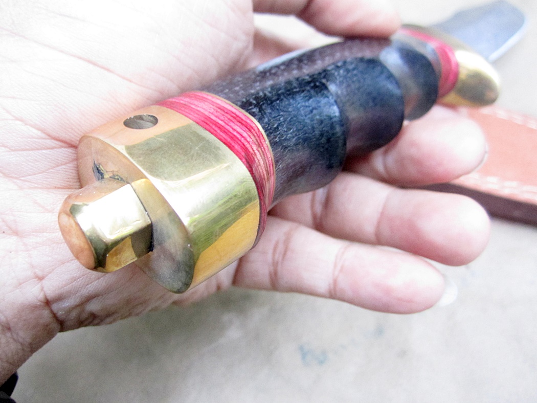 มีด Damascus steel custom hand made hunting Bowie knife 12" ASH