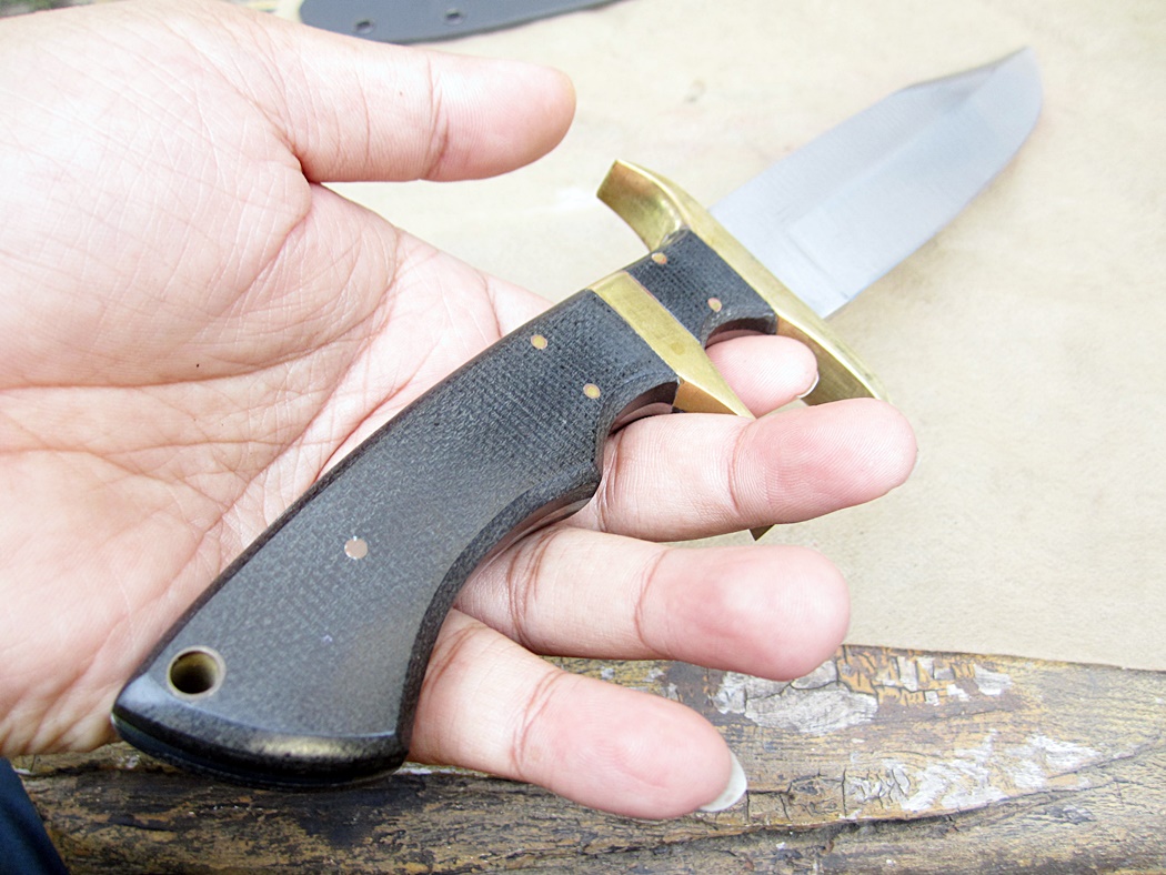 มีดใบตายASH CUSTOM HANDMADE HUNTING BOWIE KNIFE 440C STEEL 12" (B94)