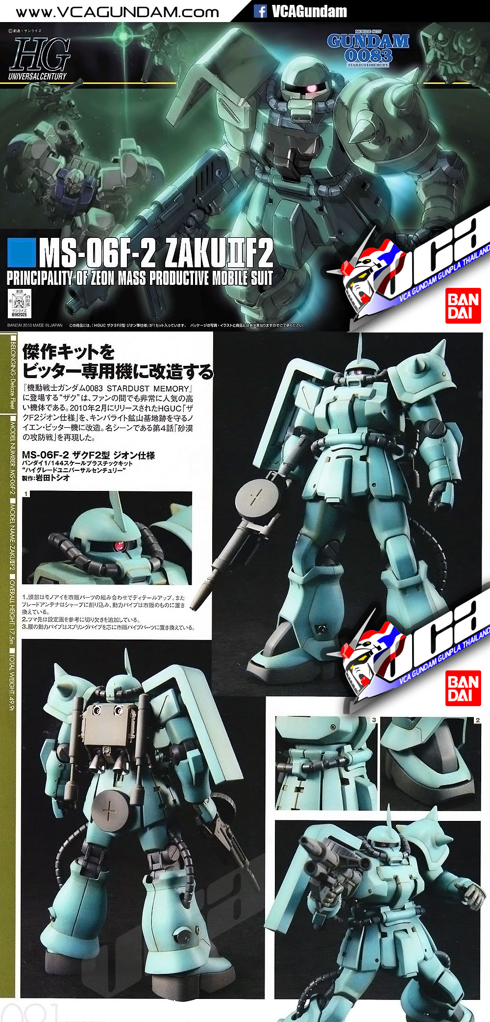 HG MS-06F-2 ZAKU II F2 ซาคุ 2 F2