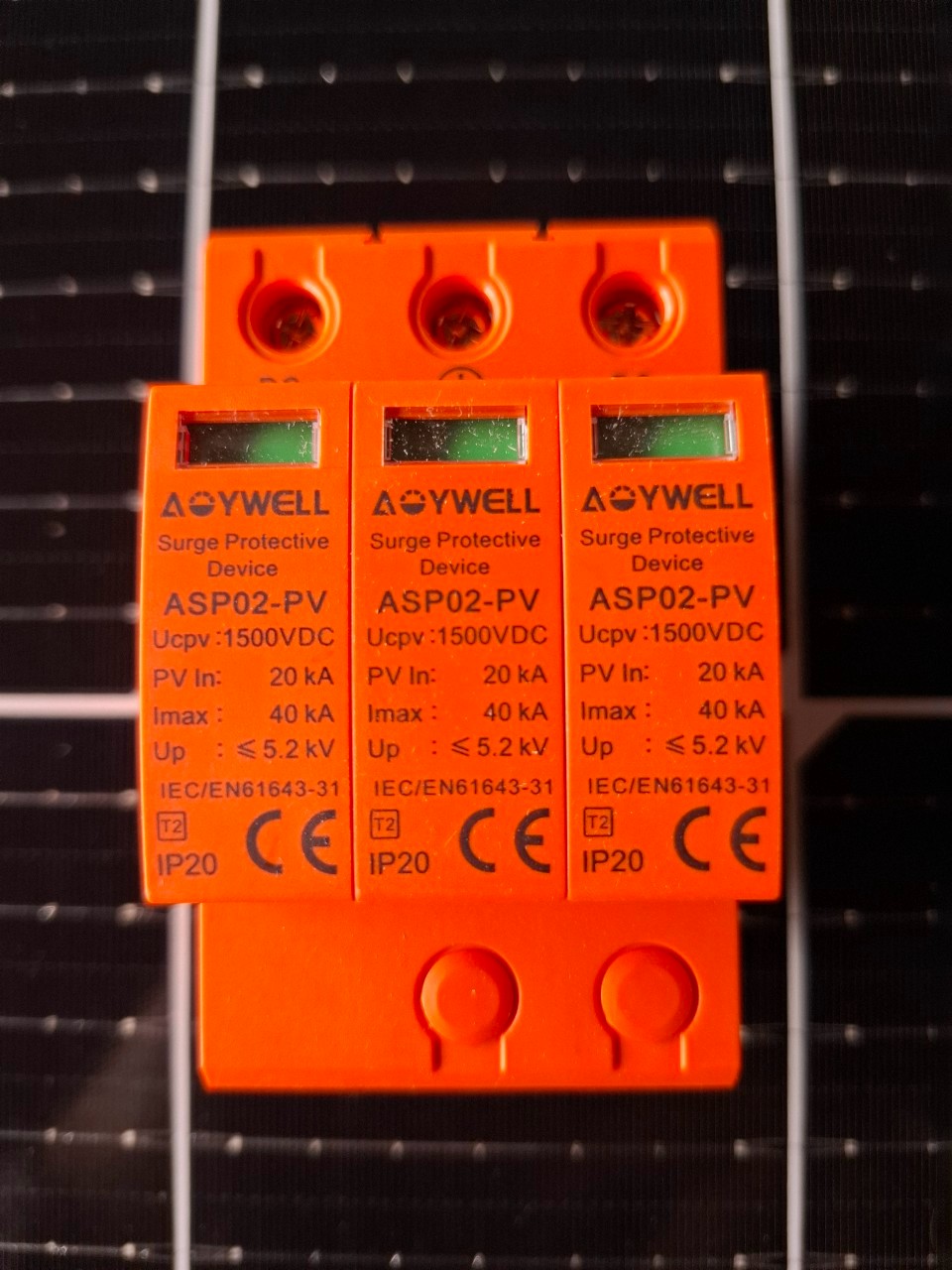 AOYWELL กันฟ้าผ่า DC รุ่น ASP02-PV DC SPD 1500V 3P 20-40KA กันฟ้าผ่า อุปกรณ์ป้องกันฟ้าผ่า Surge Protection เสิร์จ เสิร์จกันฟ้าผ่า ป้องกันฟ้าผ่า ออยเว็ล สำเนา