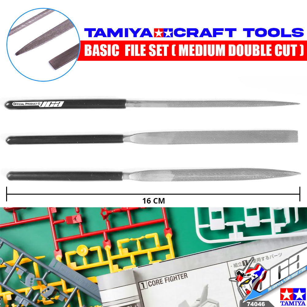 TAMIYA 74046 BASIC HOBBY FILE MEDIUM DOUBLE CUT ตะไบหยาบ ทามิย่า โมเดล กันดั้ม กันพลา VCA GUNDAM