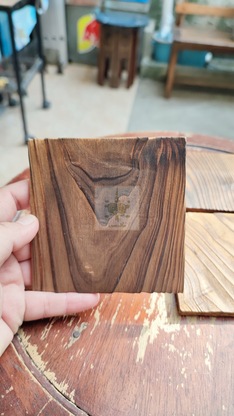 จานรองแก้วไม้ งานญี่ปุ่น