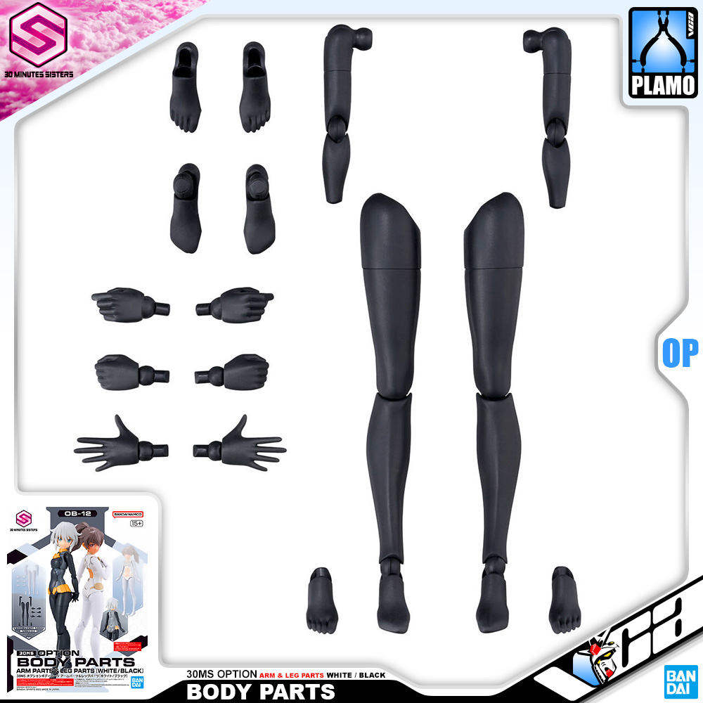 30MS OPTION BODY PARTS ARM PARTS & LEG PARTS WHITE / BLACK