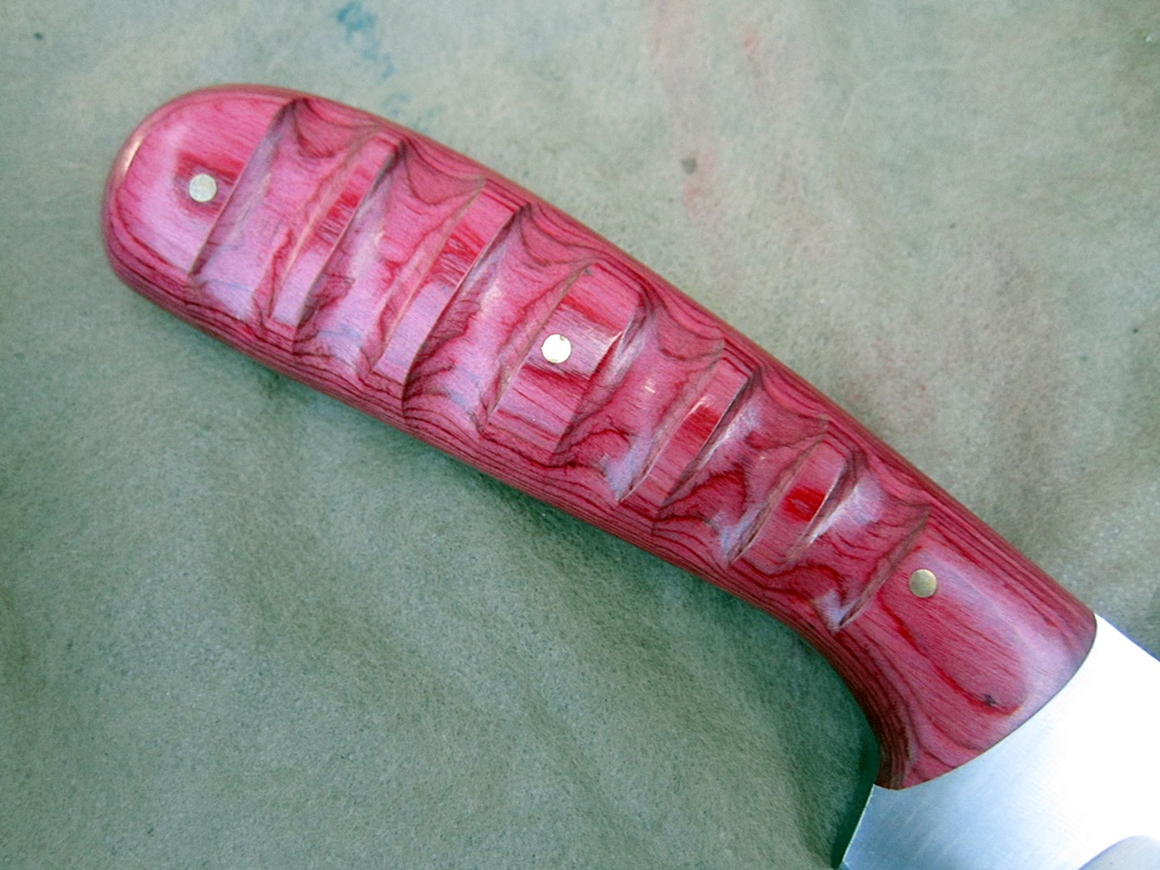 Custom A2 Steel Trailing Point Hunting Knife Micarta Handle (AE70) With Brass Pin