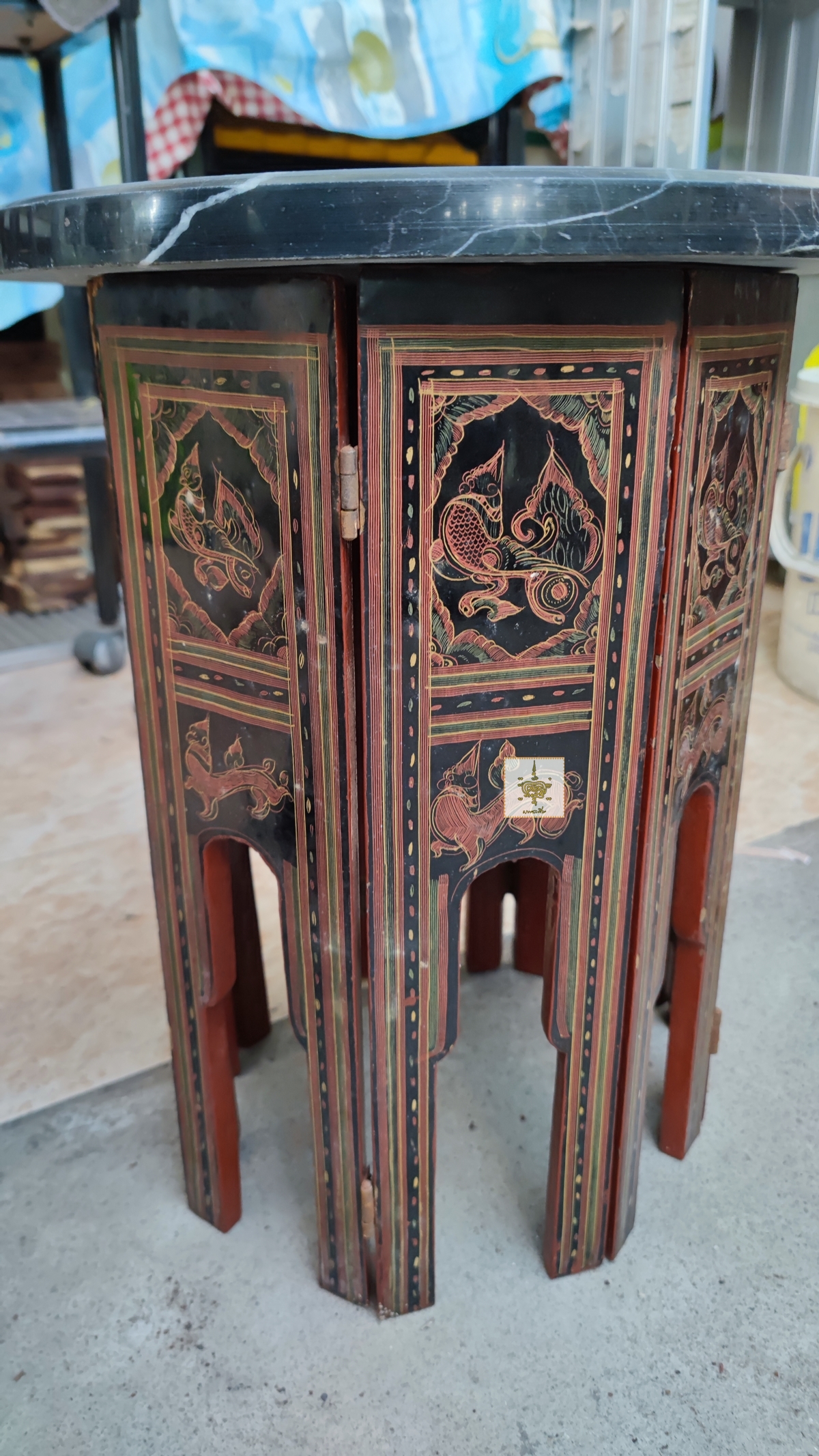 โต๊ะเล็ก หินอ่อน ขาไม้