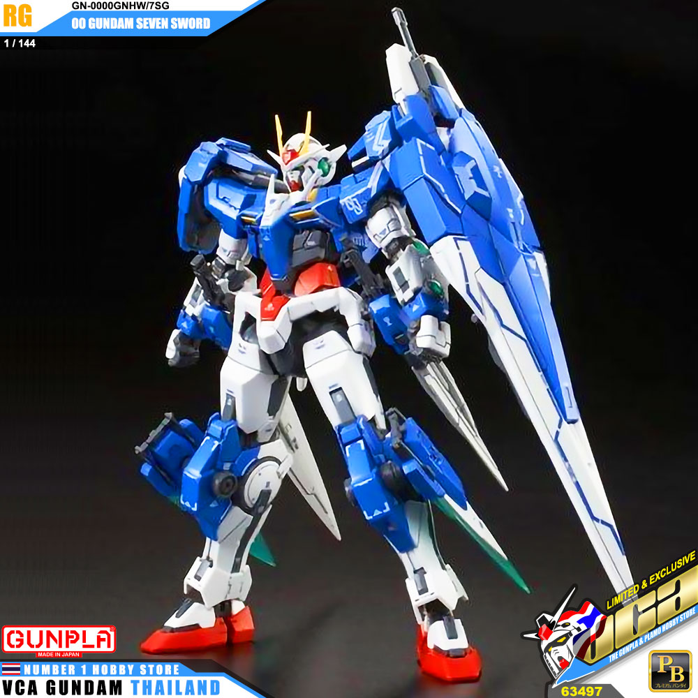 PREMIUM BANDAI GUNPLA REAL GRADE RG 1/144 00 GUNDAM SEVEN SSSWORD โมเดล กันดั้ม กันพลา VCA GUNDAM