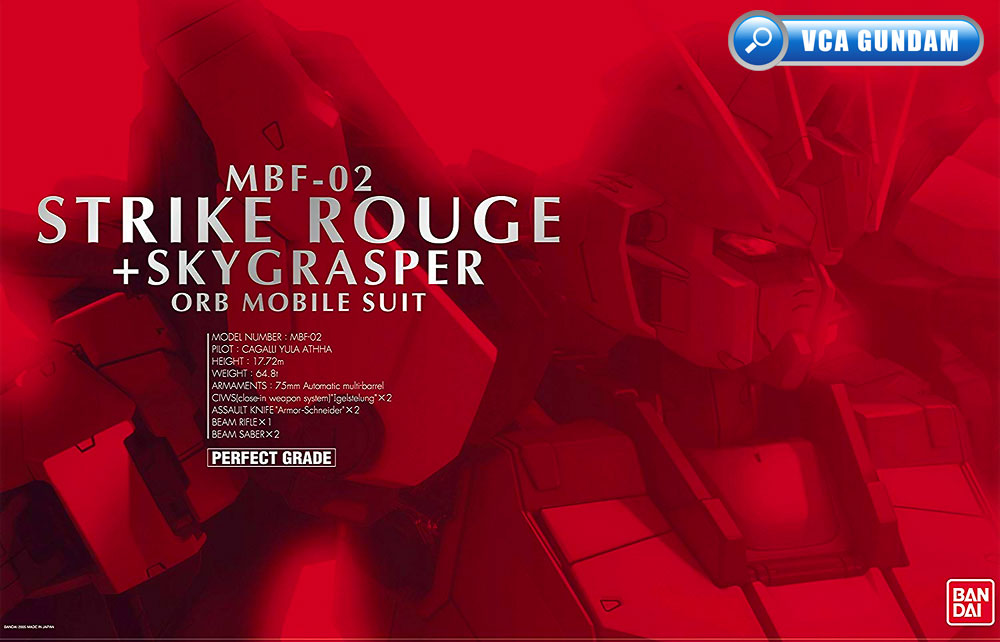 Bandai Perfect Grade PG MBF-02 STRIKE ROUGE + FX-550 SKYGRASPER สไตรค์รูจ สกายแกรสเปอร์