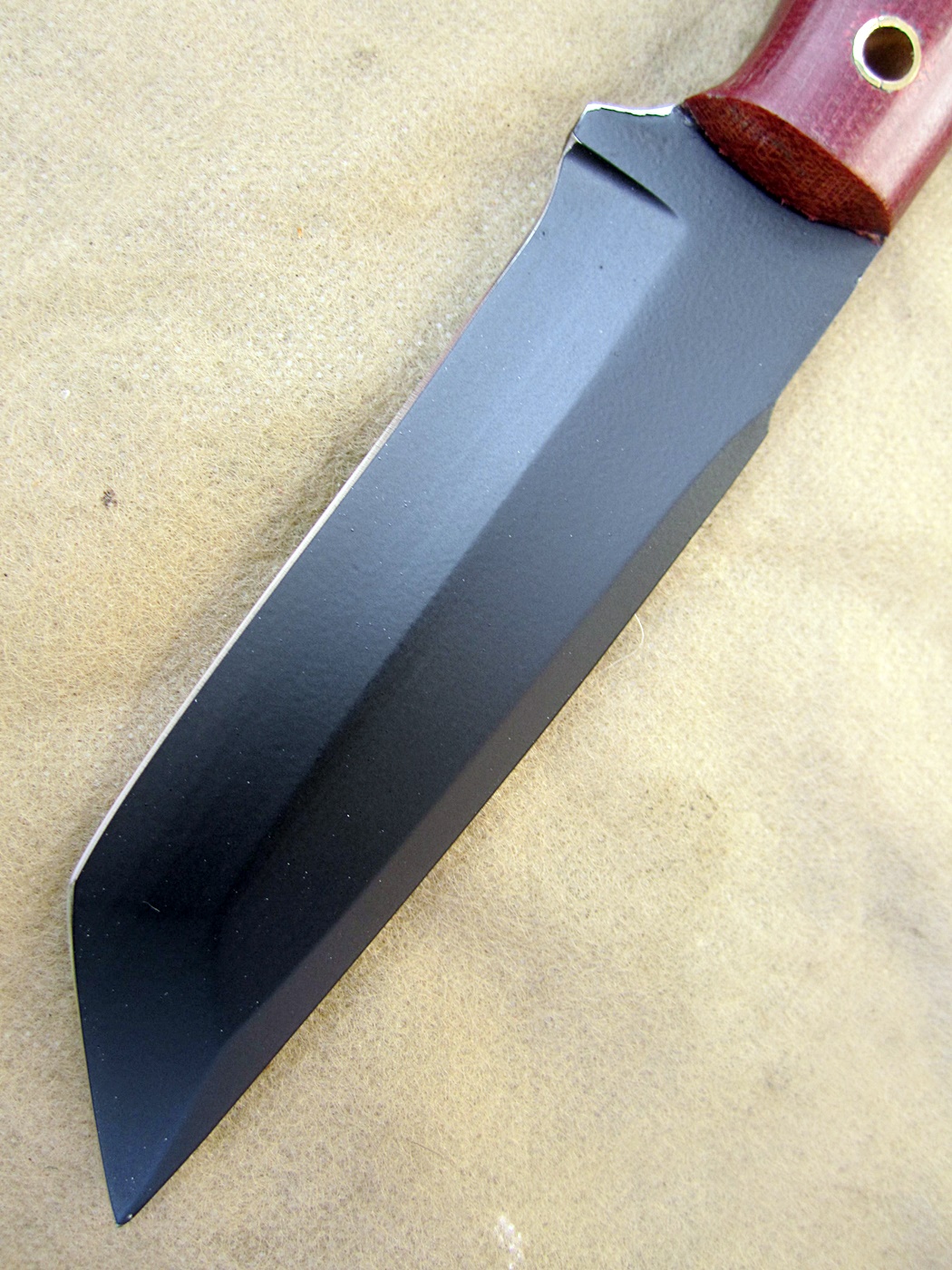 มีดพกสั่น ALONZO KNIVES USA CUSTOM HANDMADE TANTO POWDER COATED 1095 STEEL KNIFE 293