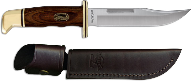 Buck Knives 0119 Special Fixed Blade Knife with Leather Sheath - 75th Anniversary Edition