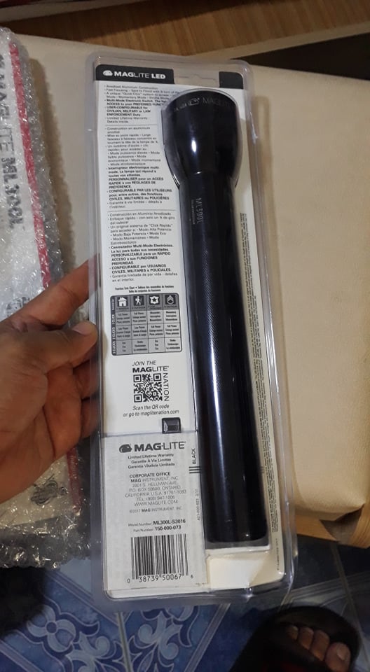 Maglite ไฟฉาย Maglite ML300L LED 3-Cell D Flashlight, Black