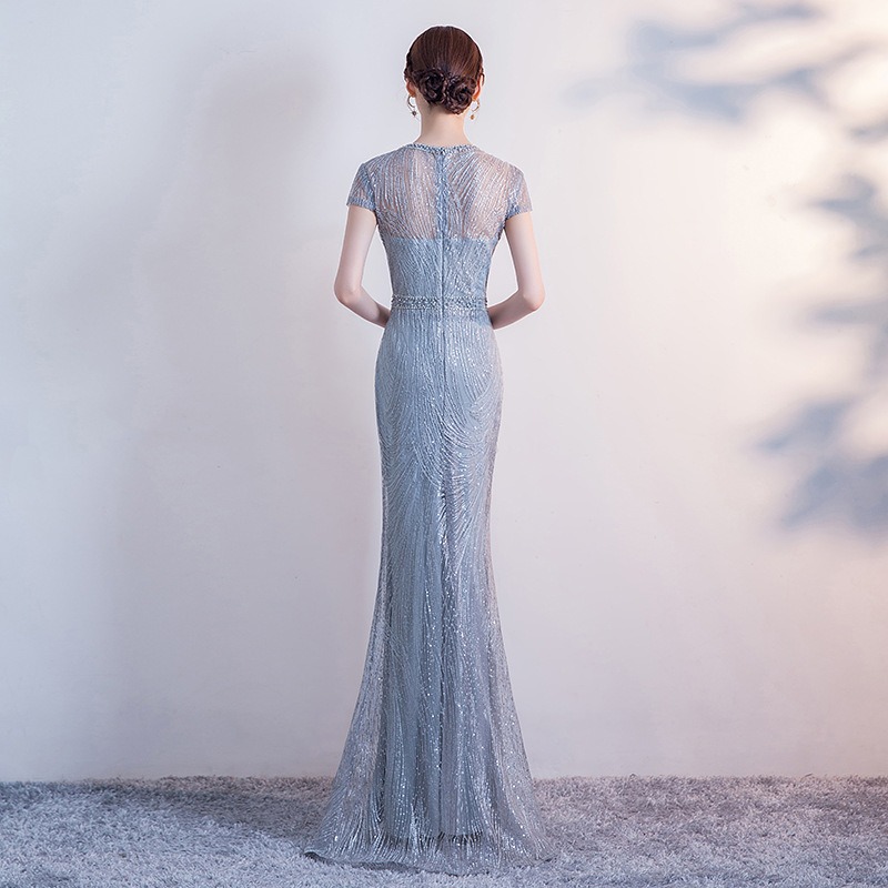 ชุดราตรีผู้ใหญ่ ชุดราตรีคุณแม่ สีเทา สวยหรูดูแพง เหมาะสำหรับใส่เป็นชุดราตรี ชุดออกงาน ชุดไปงานแต่ง ชุดรับรางวัล ชุดไปงานเลี้ยงกลางคืน