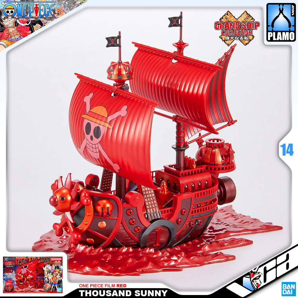 ⭐️ BANDAI ONE PIECE GRAND SHIP COLLECTION THOUSAND SUNNY FILM RED COMMEMORATIVE COLOR VER ประกอบ โมเดล ของเล่น VCA GUNDAM