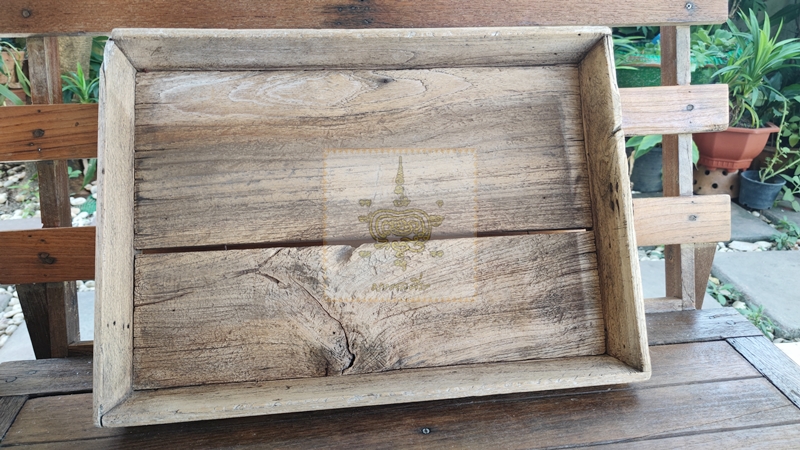 ถาดไม้สัก โบราณ