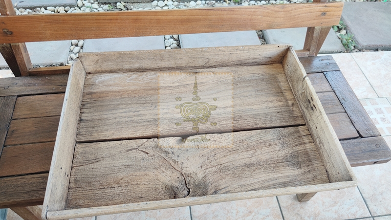 ถาดไม้สัก โบราณ