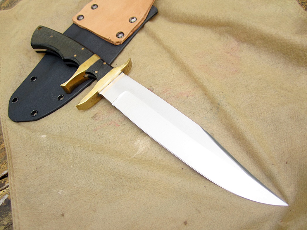 มีดใบตายASH CUSTOM HANDMADE HUNTING BOWIE KNIFE 440C STEEL 12" (B94)