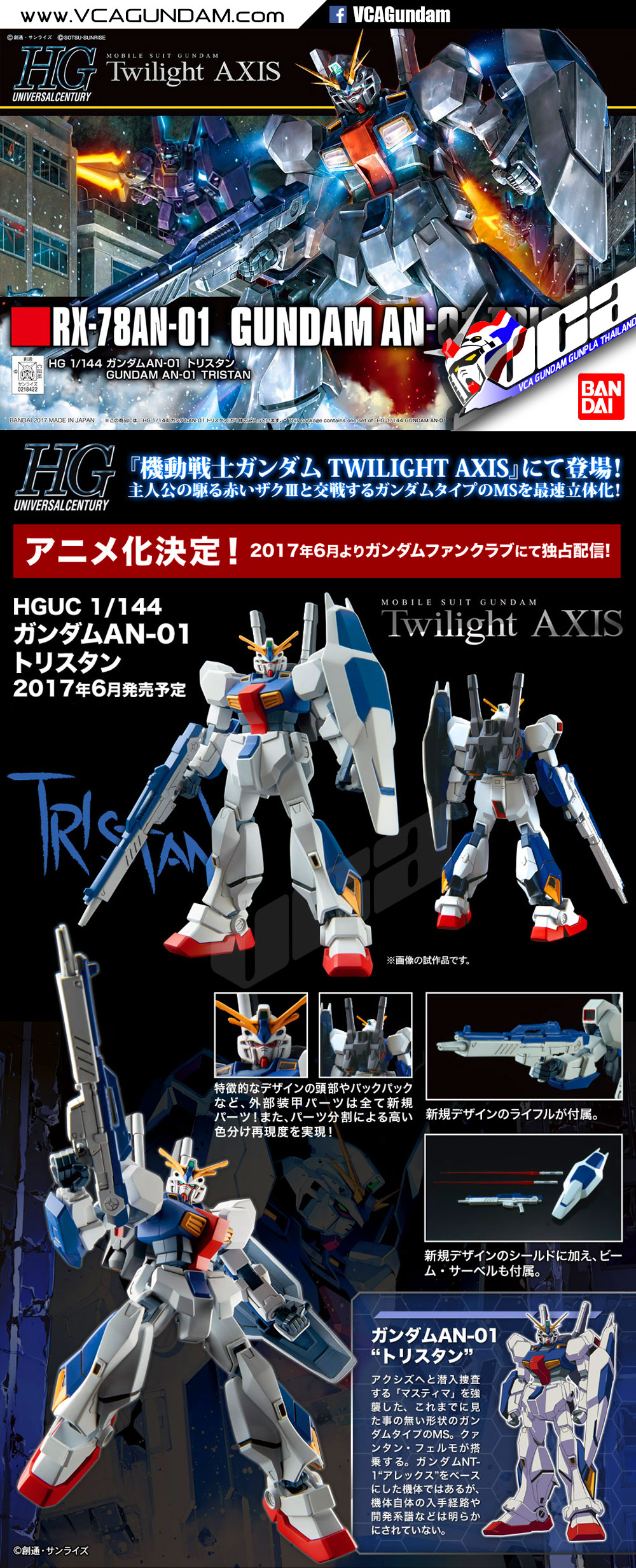 HG GUNDAM AN-01 TRISTAN กันดั้ม ทริสตัน