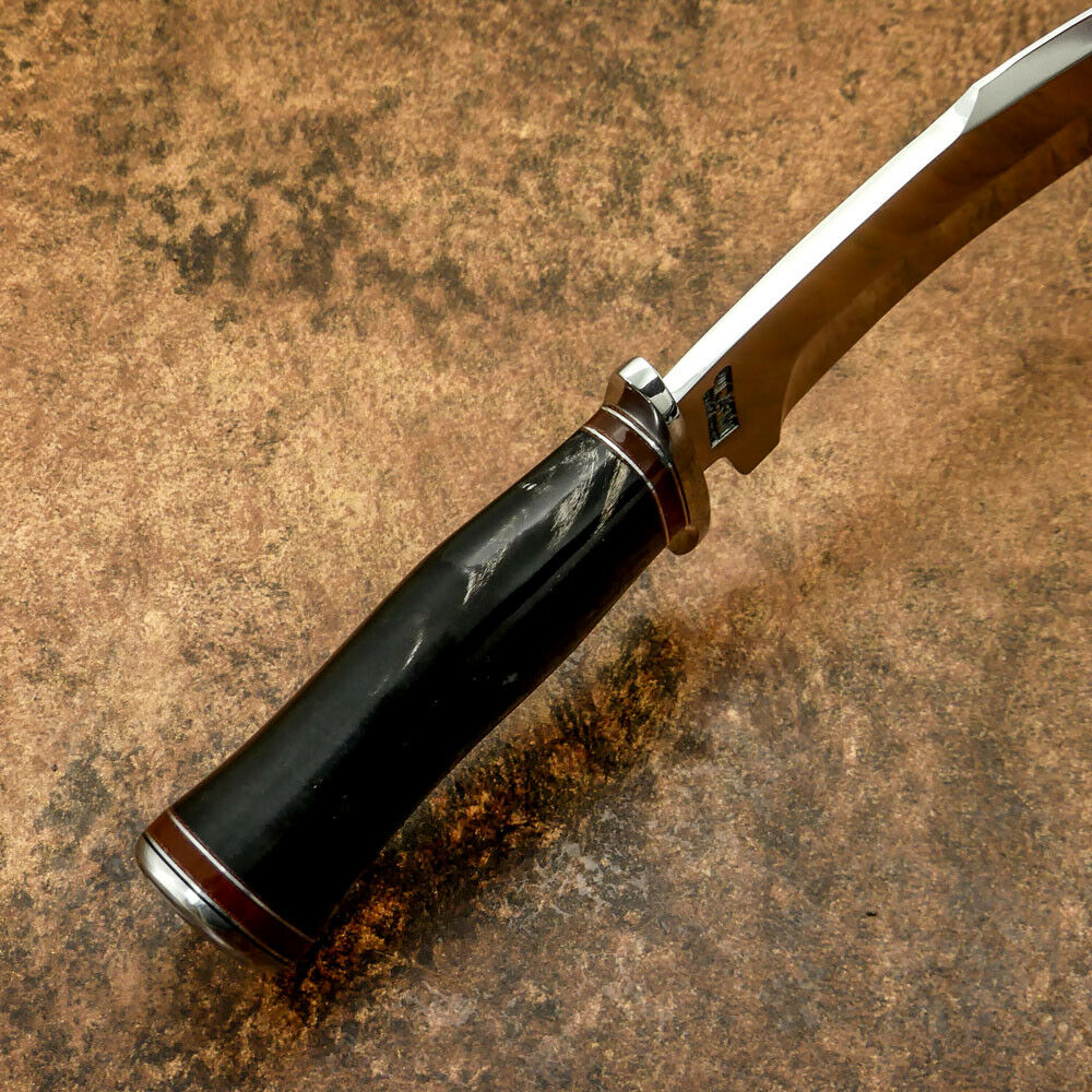 IMPACT CUTLERY RARE CUSTOM D2 BOWIE KNIFE BULL HORN HANDLE