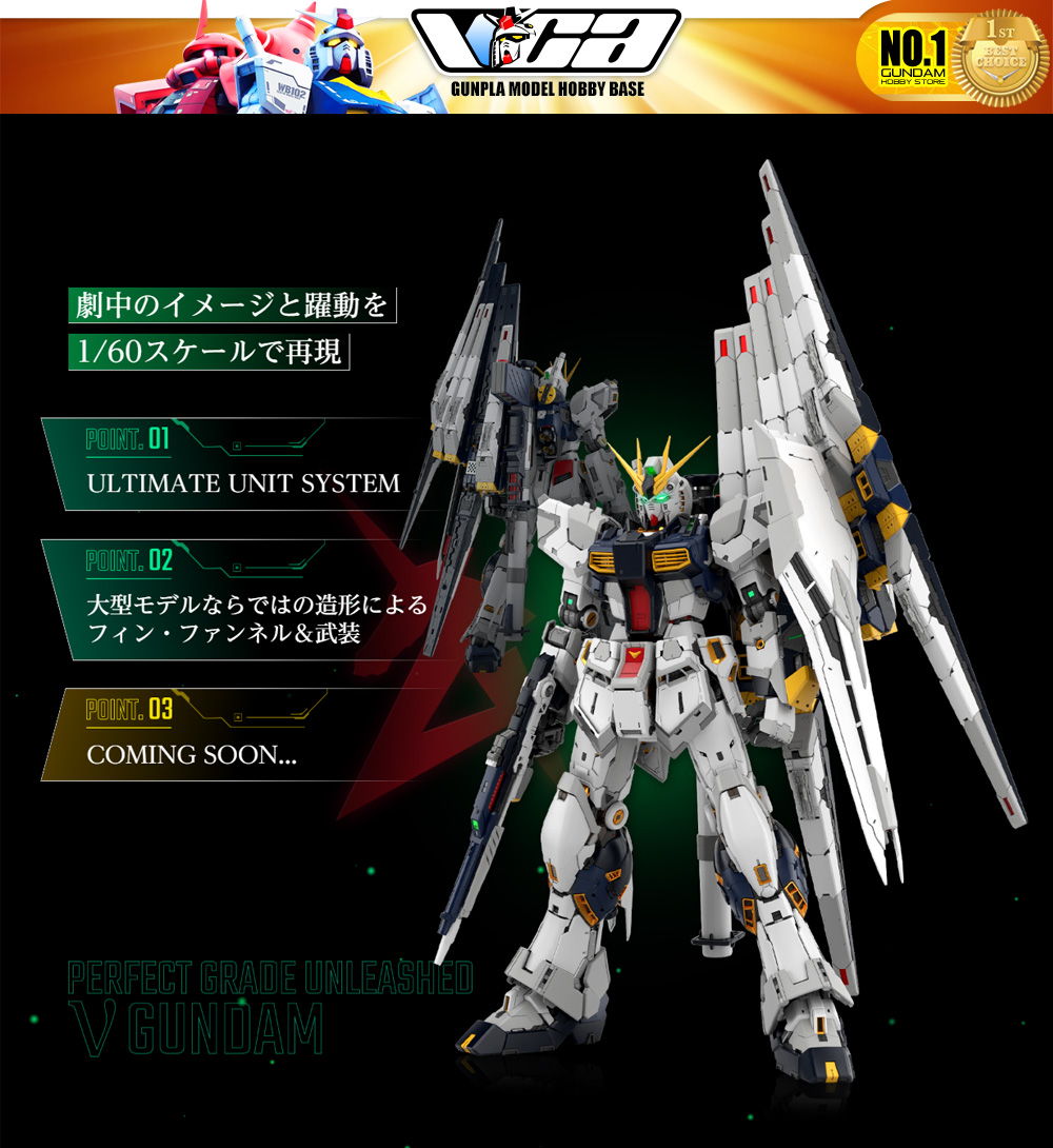 Bandai Gunpla Perfect Grade Unleashed PGU 1/60 PG RX-93 Nu Gundam Action Figure Model Toy Kit VCA Thailand