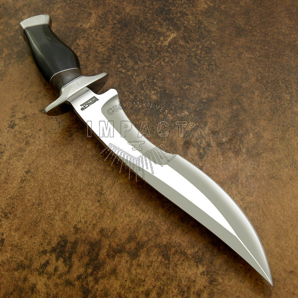 IMPACT CUTLERY RARE CUSTOM D2 BOWIE KNIFE BULL HORN HANDLE