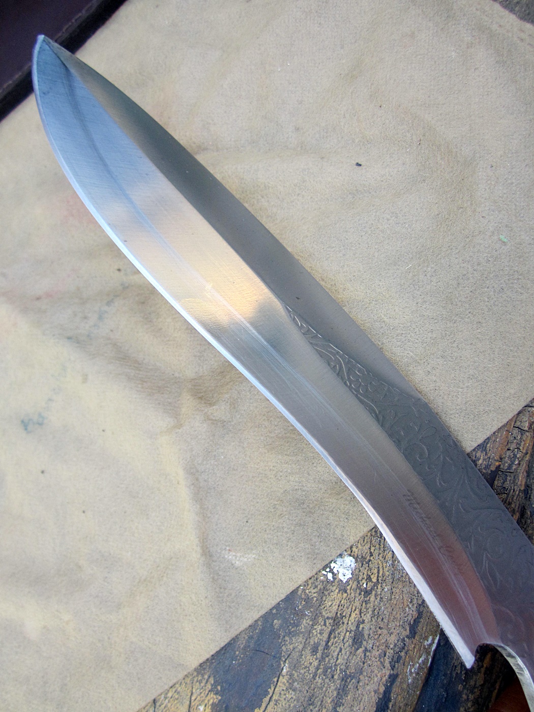 มีดเหล็กD2 Michael Cody's Custom Handmade D2 steel Sasquatch Bowie Knife Machete (ตำหนิตามรูป)