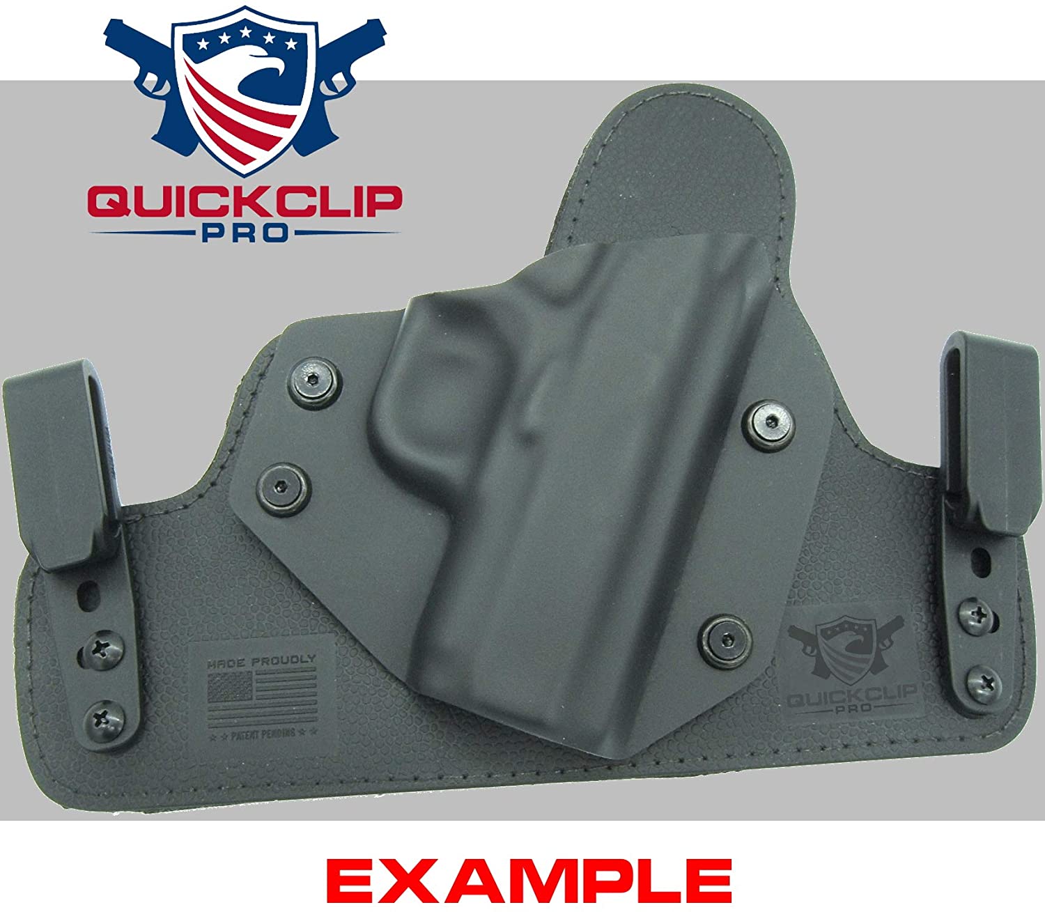 Quick Clip Pro Holster Tough Grip Clips, 3 Hole Adjustable Cant for IWB OWB Kydex, Leather, Hybrid Holster Making. Tuckable Black Plastic w/Chicago Screw Hardware Made in USA