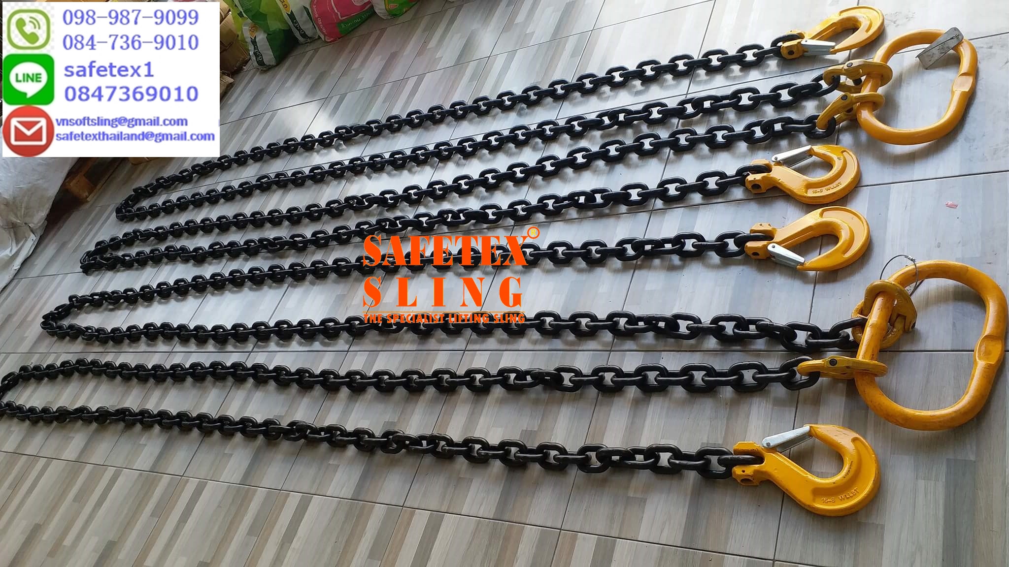 โซ่ยก 1ขา 1ตัน, โซ่ยกของ 2ขา 1ตัน, โซ่ยกของ 3ขา 1ตัน, โซ่ยกของ 4ขา 1ตัน, โซ่ 6มิล, โซ่ 6มม. โซ่ 7มิล, โซ่ 7มม. โซ่ยกของ, โซ่ยกสินค้า, โซ่ยก, โซ่ยกงาน, โซ่ยกงานหนัก, โซ่เหนียว, โซ่อัลลอย, ตะขอยก, ข้อต่อโซ่, ตะขอสับโซ่, ตัวต่อโซ่, โซ่ยก 1 ตัน, โซ่ 1ตัน, โซ่ยกน้ำหนัก 1ตัน, โซ่ยกสินค้า, โซ่เหนียว, โซ่แรงงาน,โซ่ G80, โซ่ยกงานหนัก, โซ่ยกของ, โซ่ใช้งานเครน, โซ่ยกชิ้นงาน, โซ่ยกของ 1ตัน 1ขา 2ขา 3ขา 4ขา พร้อมตะขอเซฟตี้/Chain sling 1leg 2legs 3legs 4legs with eye sling hook