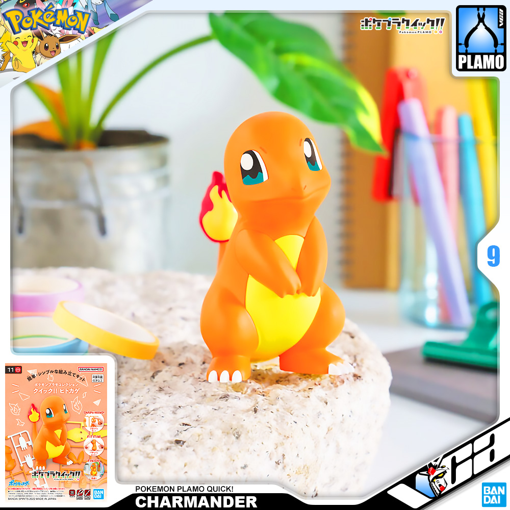⭐️ BANDAI POKEMON PLAMO PLASTIC MODEL COLLECTION QUICK CHARMANDER ประกอบ หุ่นยนต์ โมเดล กันดั้ม กันพลา ของเล่น VCA GUNDAM