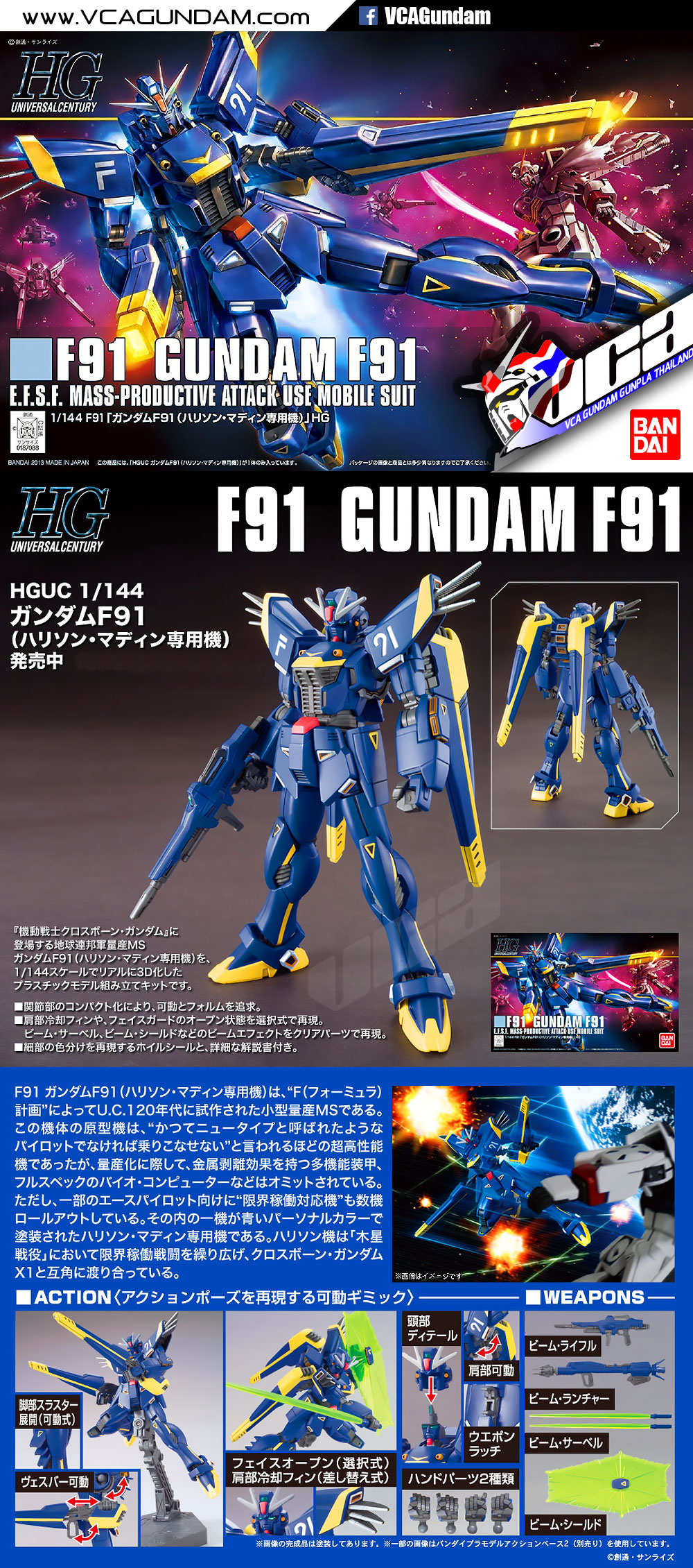 HG GUNDAM F91 HARRISON MADIN CUSTOM กันดั้ม F91
