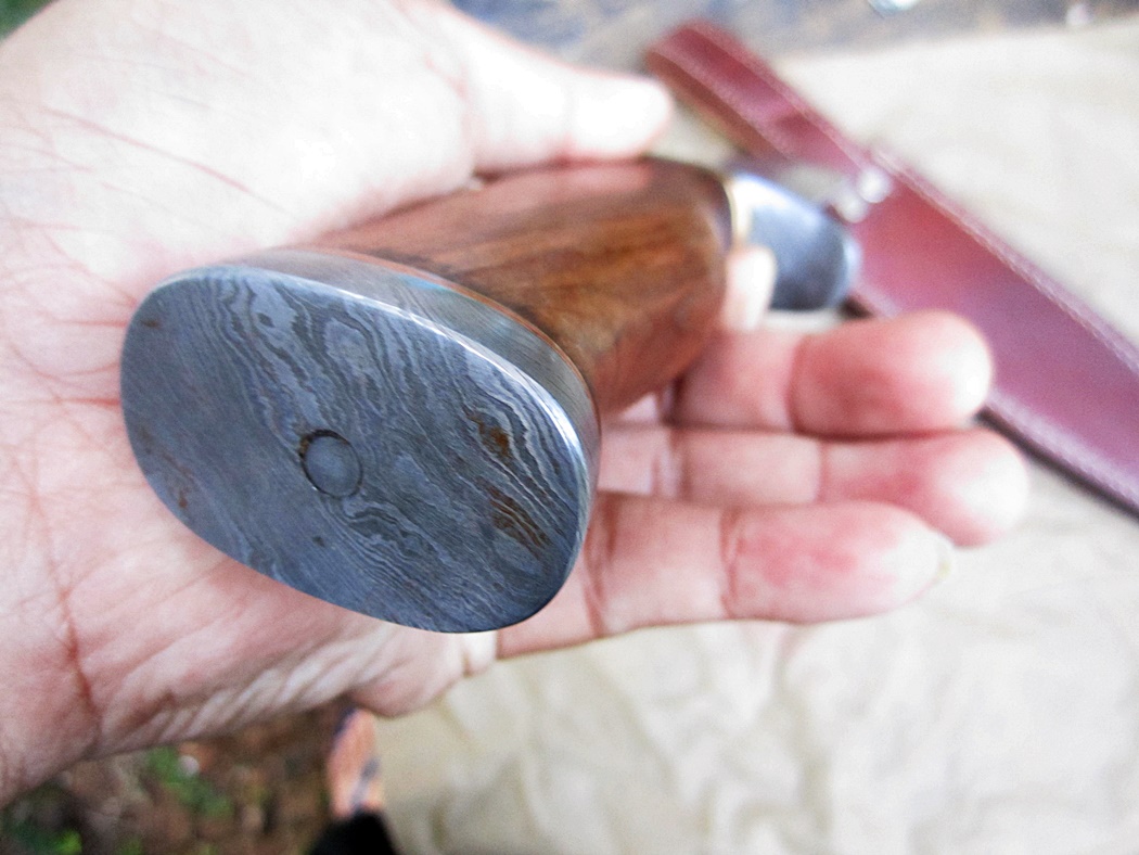 เหล็กลายของแท้Damascus steel custom handmade hunting bowie knife 13"