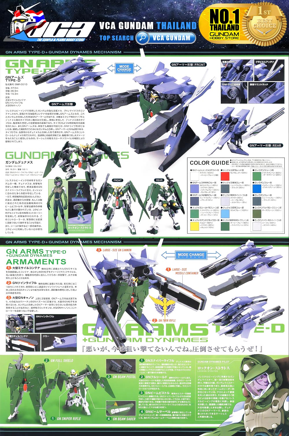 BANDAI GUNPLA HIGH GRADE HG00 HG 1/144 GN ARMS TYPE D TYPE-D GUNDAM DYNAMES โมเดล กันดั้ม กันพลา VCA GUNDAM