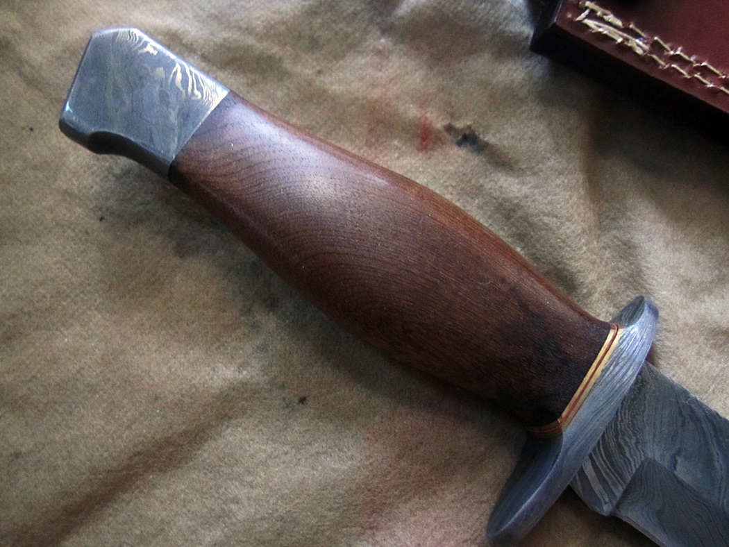 มีดดามัสกัสDamascus steel custom handmade hunting bowie knife 12" (C5)