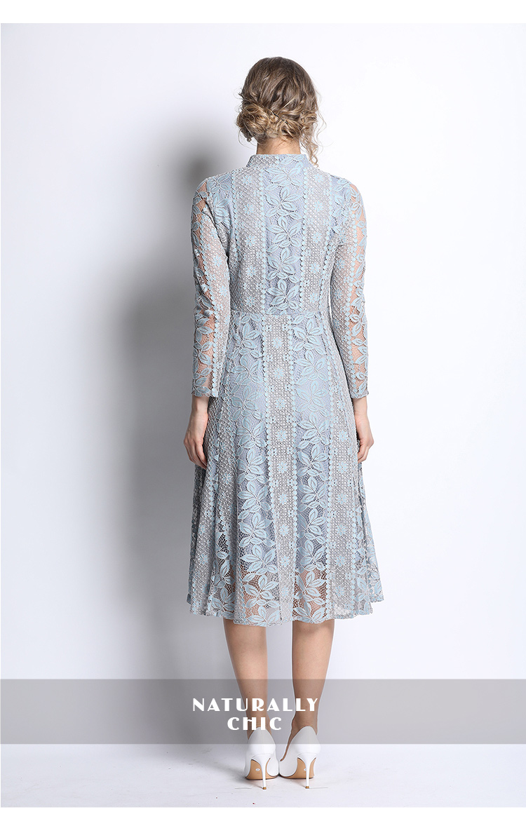 ชุดเดรสสั้นลูกไม้สีเทา