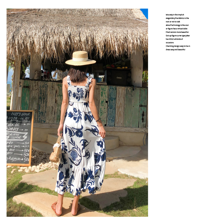 ชุดไปทะเล เดรสเที่ยวทะเล เดรสยาวสีแดงพิมพ์ลายสวยๆ เก๋ๆ