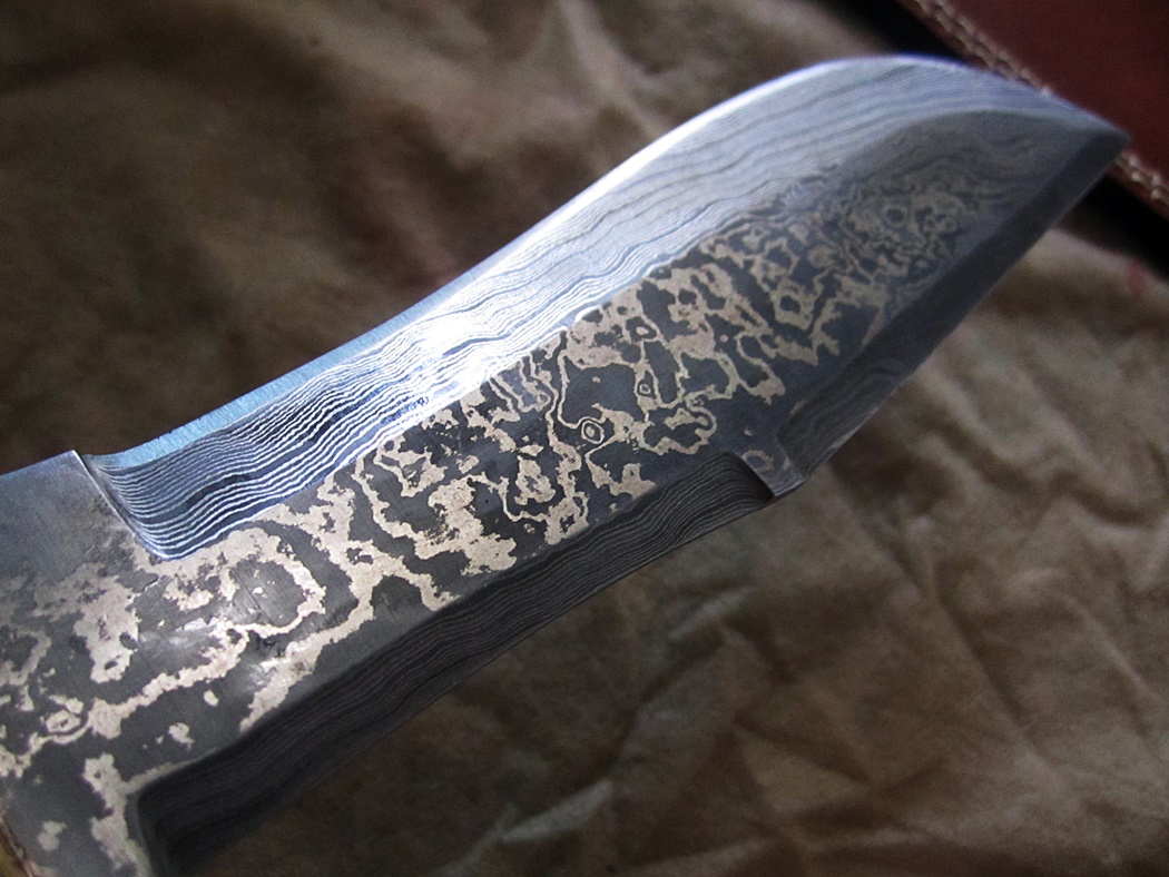 มีดDAMASCUS STEEL Ash damascus steel handmade hunting bowie knife 12.5" Canada