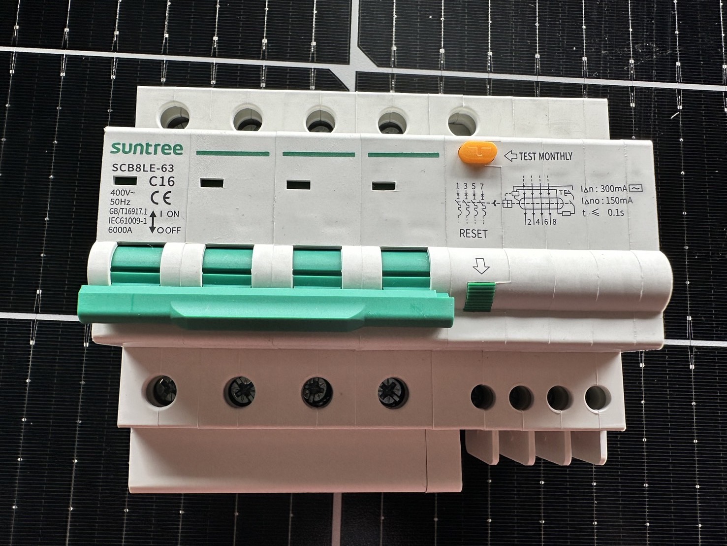 เบรกเกอร์กันดูด RCBO SUNTREE / SCB8LE-63 AC 16A 4P 300mA