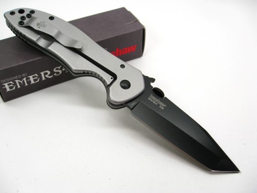 มีดพับKERSHAW EMERSON Black G-10 CQC-7K Tanto Black Folding Knife! 6034TBLK