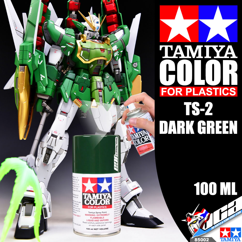 TAMIYA 85002 TS-2 DARK GREEN COLOR SPRAY PAINT CAN 100ML