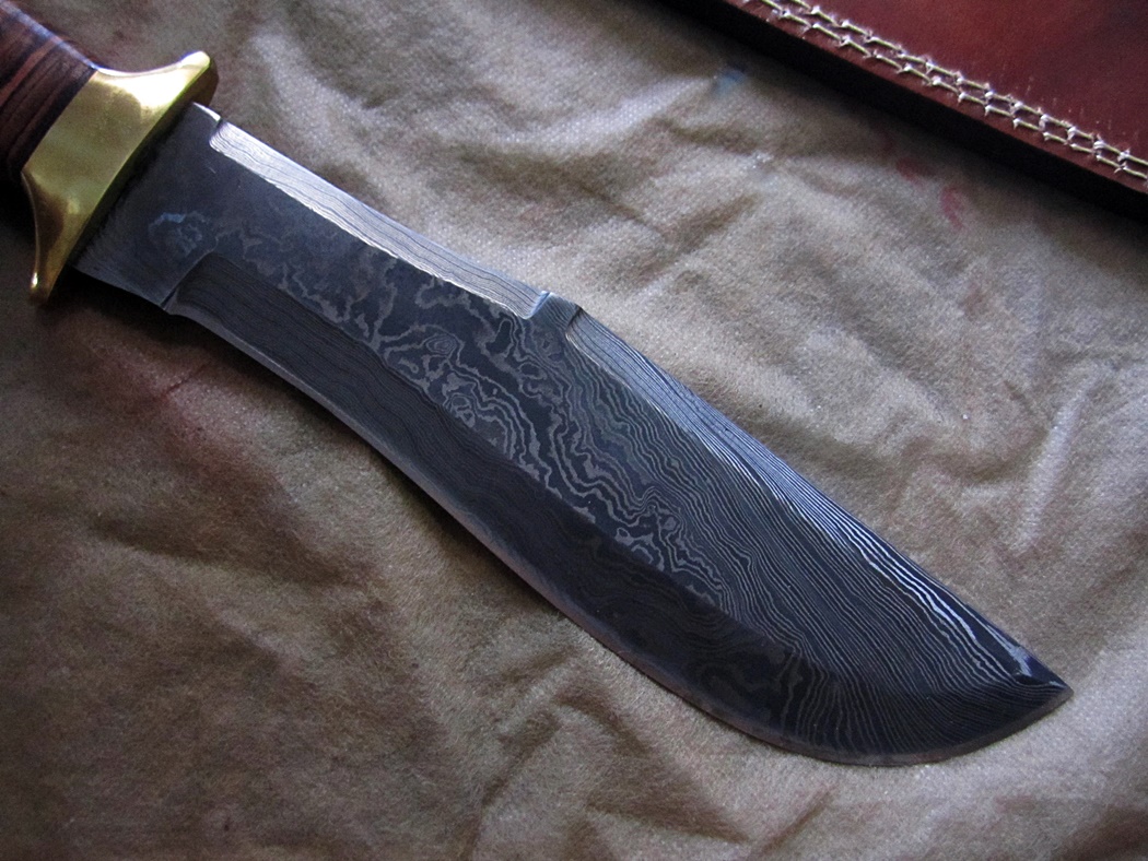 มีดDAMASCUS STEEL Ash damascus steel handmade hunting bowie knife 12.5" Canada