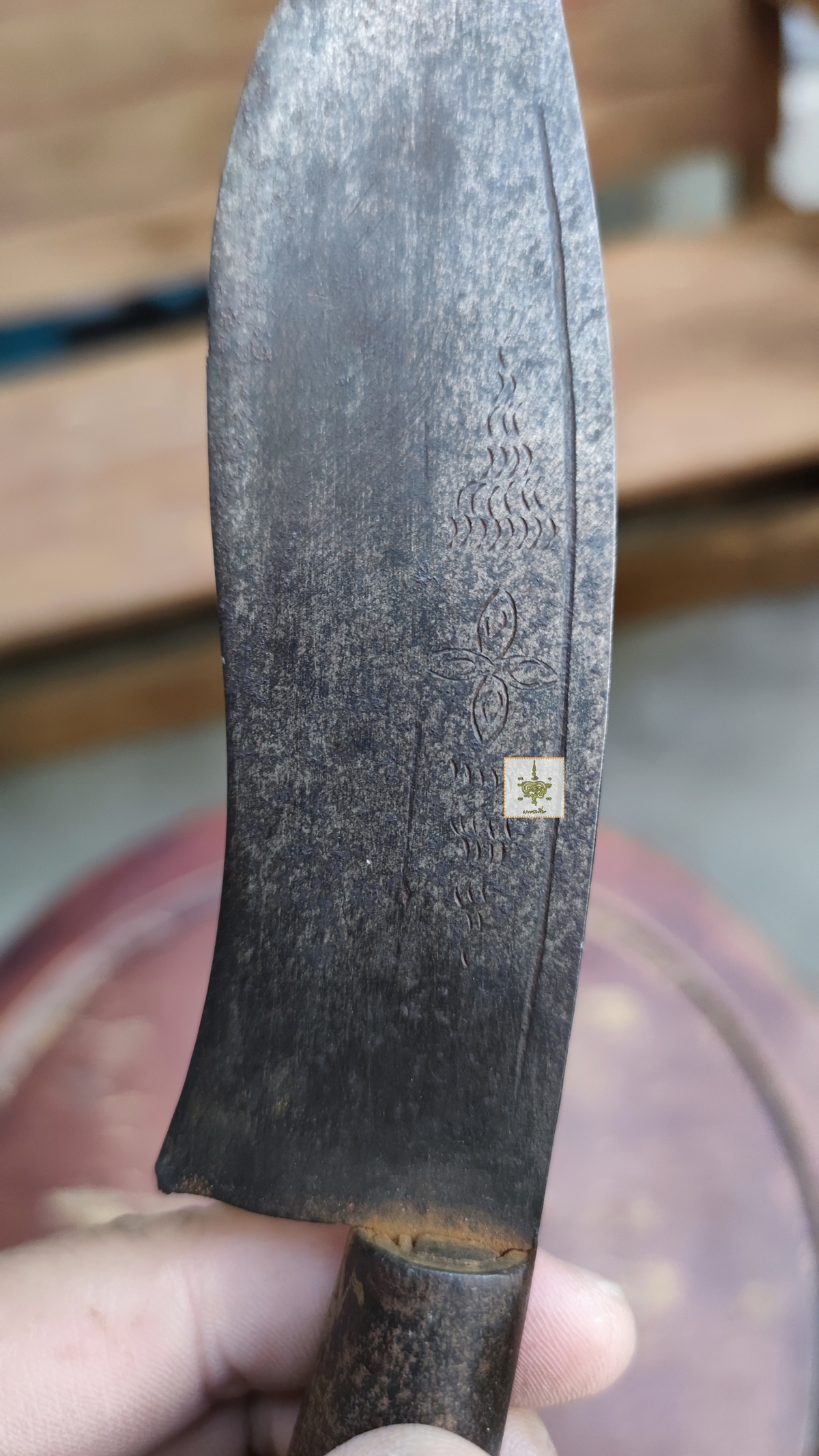 มีดเหน็บเก่า ตอกลายสวย