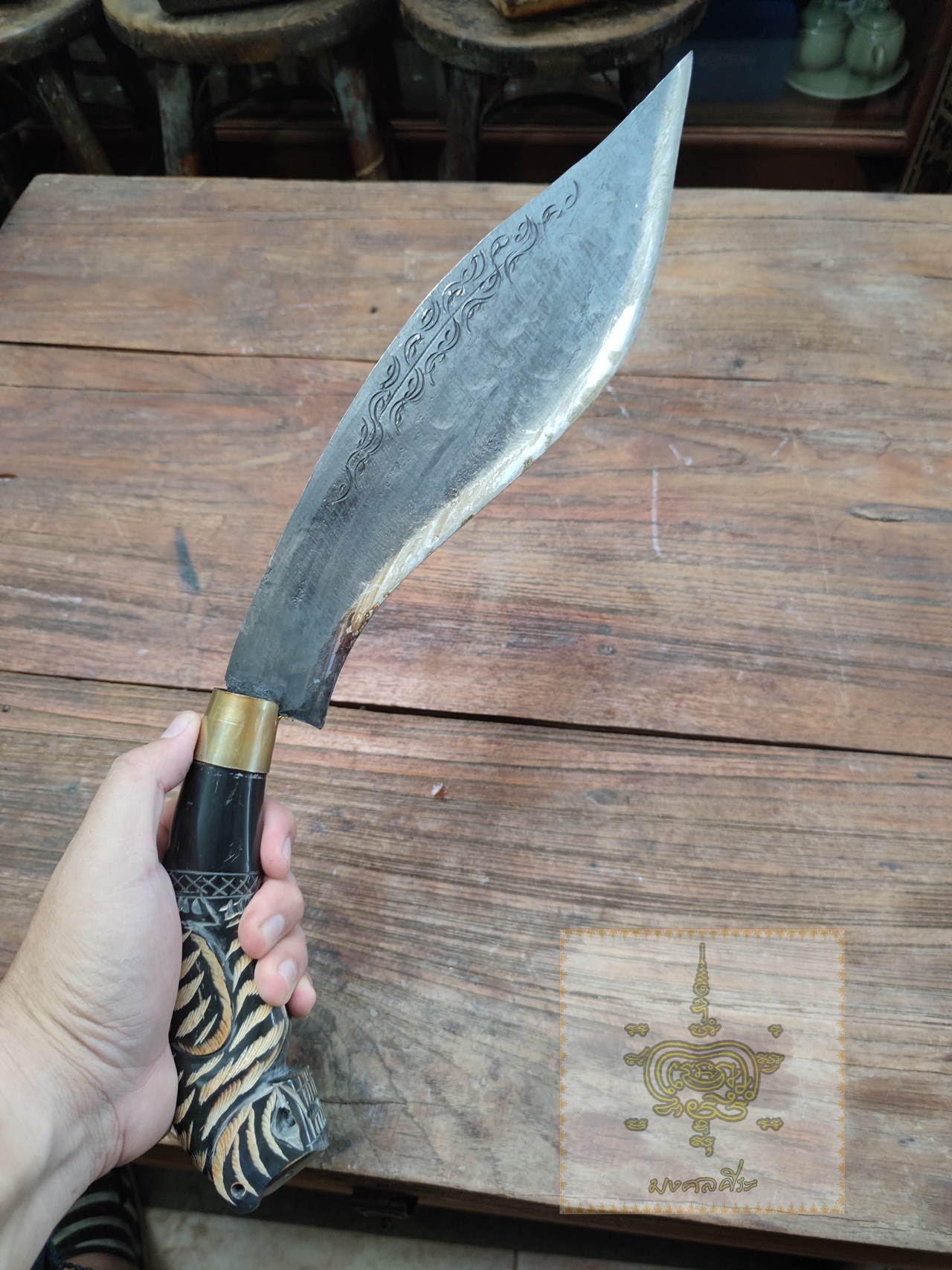 มีดเหน็บ ตราปลา สุพรรณ ด้ามเสือ